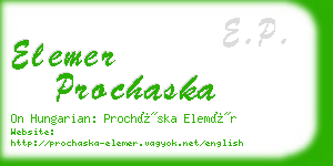 elemer prochaska business card